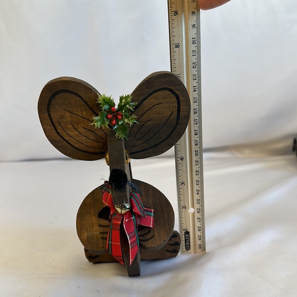 Vintage Christmas Puzzle Piece Wooden Mouse Holiday Decor - Picture 9 of 10